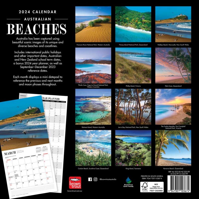 Australian Beaches 2024 Calendar Ryft